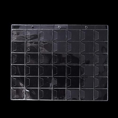Suremita Coin Holders Storage Collection, 10 Pages 42 Plastic Pockets Classic Coin Stamp Holder Sheets for Storage Collection (Suitable for Coin Diameter Within 28mm)