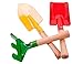 3 TLG. Gartenset - Schaufel - Rechen - Spaten - aus Holz und Metall - für Kinder und Erwachsene - Gartengeräte , Sandkastenspielzeug, Gartenwerkzeug - stabile Gartengerät