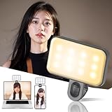 自撮りライト 撮影用ライト スマホ ライト リングライト クリップ 物撮り 女優ライト iPhone対応 オンライン会議 撮影 配信 スマホ/タブレット取付 3色調整 3段階調光 コンパクト USB充電式 メイク用/自撮り/料理撮影/動画撮影/写真/物撮りに撮影 照明