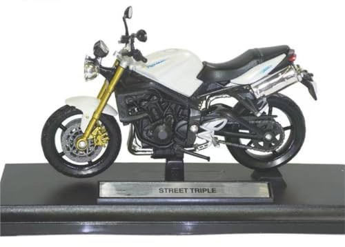 Réplica de moto Triumph Street Triple 1:18 con acabados de metal para entusiastas