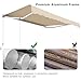 Yaheetech 10 × 8 Ft Patio Awning, Retractable Sun Shade Awning with Manual Crank Handle, Manual Aluminum Deck Awning for Patio/Balcony/Yard, 280g/m² Polyester, Beige