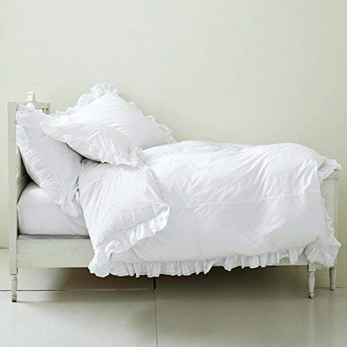 Scala Bedding 800 Tc Egyptian Cotton 3 Piece Edge Ruffle Traditional Duvet Cover Set King White #TOP1