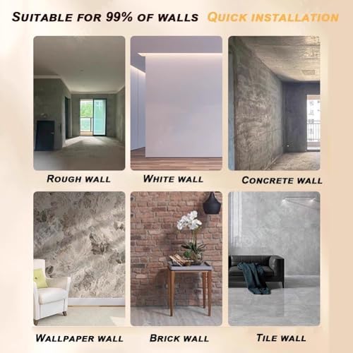 Waterproof 3D Wall Panels for Interior Decor, Lightweight PU Structural Bricks, Easy Install Decorative Wall Panels for Bedroom & Office - Yellow, Set of 5