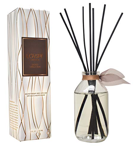 Lovspa Smoked Vanilla Bean Reed Diffuser Set - Scented Stick Room Freshener Warm, Sultry Blend Of Smoked Tahitian Vanilla, Sandalwood, Leather And Southern Bourbon - Made In The Usa #TOP2