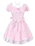 quiz dusky pink chiffon dress  Cemavin Womens Cotton Pink Ruffles Bow Sweet Lolita Dress