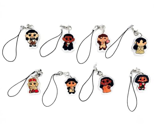 QualityLife 8Pcs Hamilton Role Keychains Musical Merch for Fans Hamilton Gift for Musical Lovers