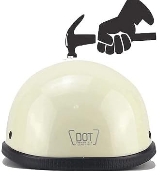 Beanie Motorcycle Half Helmets, Ultra-Thin Breathable Moped Open Face Helmet, Low Profile Skull Cap Novelty Small Helmet DOT Approved for Scooter Cruiser Chopper, Men Women