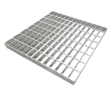 Natotela Griglia di scarico 400 x 400 x 30 mm, B125, zincata, MW:25/45 mm, griglia per telaio, griglia di ritiro per piscine di raccolta, quadrata, per pozzo luminoso, antiruggine, per Dowmspout