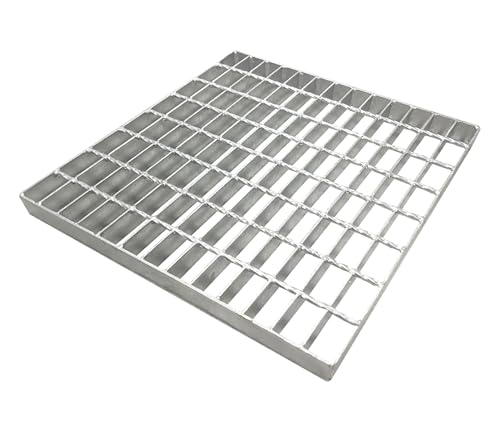 Natotela 400 x 400 x 30 mm Rejilla de drenaje de acero galvanizado, rejilla cuadrada B125, MW: 25/45 mm, duradera, para bandeja de recuperación, balcón, garaje, patio, jardín, granja