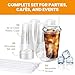 StockHomery 32 oz Clear Plastic Cups With Lids & Straws Thick, Reusable, Disposable Iced Coffee Cups for Smoothies, Beer & Any Beverages for Parties, (32 OZ)
