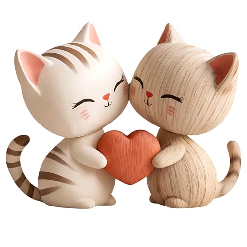 BAGUBDR Cat Ornaments 2D Decorative Cat Sculpture Home Decor Accent Piece for Shelf Display and Room Styling Handcrafted Figurine for Cat Lovers
