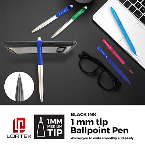 Lortek (30 Pcs Assorted Retractable Ballpoint Writing Pens – Medium Point, Black Ink For Note Taking, Journaling, Planners, School, Work, Home #TOP3