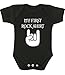 BabyPrem Baby My First Rock Shirt Clothes Bodysuit Vest NB-12 months BLACK 0-3