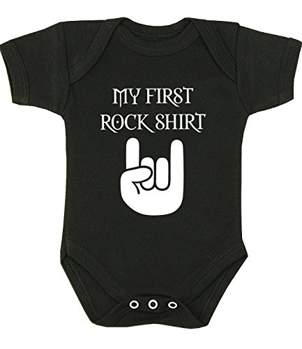 BabyPrem Baby My First Rock Shirt Vêtements Body Gilet NB-12 mois, Noir , 0-3 Months