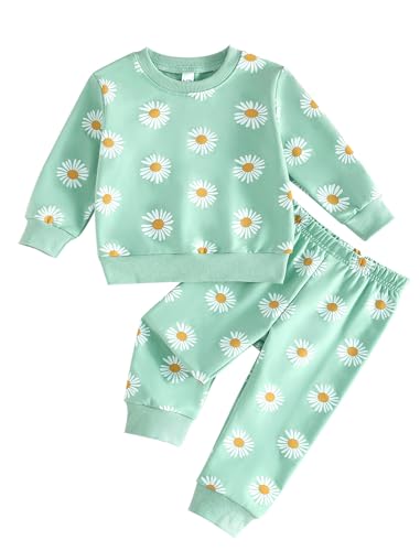 Image of Jecson Baby Girl Clothes Toddler Outfits Quilted Heart Sweatshirt & Jogger Pants Fall Winter Sweatsuit 2Pcs Sets 3M-4T
