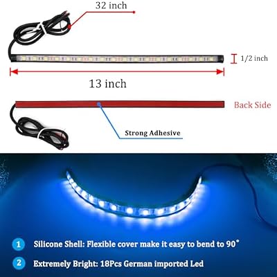 Botepon Boat Lights for Night Fishing, Adhesive Install Boat Deck Light, Interior Light, Flood and Spreader Lights for Pontoon Boats Bass Boats Kayak Blue
