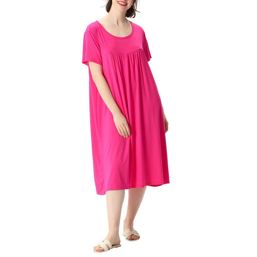 amropi Mujer Camisón Vestidos Ropa de salón Suave Hogar Camiseta Cucharón Cuello Suelta Ropa de Dormir