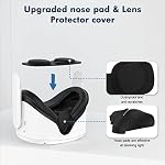 AMVR Face Pad Compatible with Quest 2 Accessories, Face Pad Foam Replacement, with Facial Interface, Breathable PU Face Cushion and Lens Protector, Air-Circulation Design (Not for Q3&Q3S)