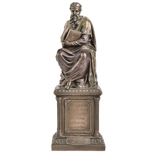 Estatua de Platón en resina con acabado bronce 11.88 pulg miniatura 2