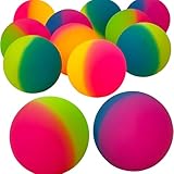 Bedwina Jumbo Super Hüpfbälle (12er Pack) - Große 6 cm Bälle in bunten Farben für Kinder als Mitgebsel, Partygeschenke & Preise für Jahrmärkte