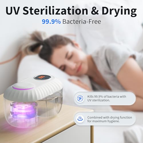 Ultrasonic Denture Cleaner with Automatic Clean, Drain & Dry, 45kHz Retainer and Night Guard Cleaning Machine with Built-in Drainage Chamber, Low-Noise Design for Aligners, Braces & Dental Appliances — view 5