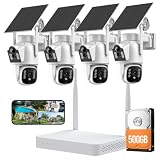Camcamp Solar Security Cameras Wireless Outdoor, Dual-Lens C...