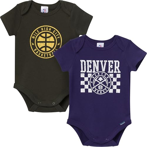 Image of Gerber Baby NBA Boys & Girls 2-Pack Short Sleeve Onesie Bodysuits
