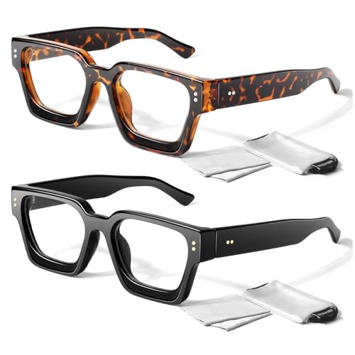 Image of Sunier Oversized Thick Square Fake Clear Lens Glasses Women Men 100% UV400