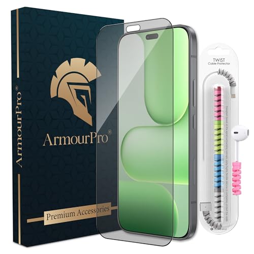 Image of ArmourPro Anti Glare Matte Tempered Glass for Honor 600 Lite, Anti Fingerprint Screen Protector, 9H Scratch Resistant, Smooth Touch, Easy Installation Kit with Cable Protector