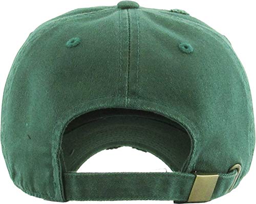 KBETHOS KBE-VINTAGE HGN Vintage Washed Cotton Baseball Cap, Heather Green - Thumbnail 3