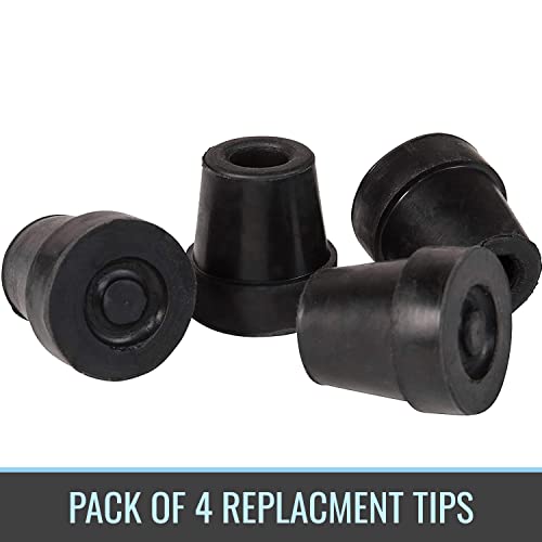 Dmi Durable Replacement Quad Cane Tips, Extra Stability, No-Slip Grip, 1/2 Inch, Fsa And Hsa Eligible, (Pack Of 4) #TOP1