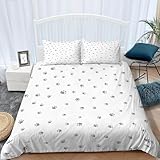 TACOKI Funda Nordica Cama 90 Huellas de Perro - Ropa de Cama Microfibra Suave, Funda Nórdica Animal Funda Edredon 150x220 cm y 2 Funda de Almohada 50x75 cm, 3D Funda de Edredón e2036