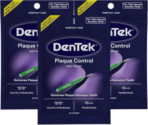 Image of DenTek Plaque Control, Interdental Brushes for Cleaning Between Teeth, Safe for Braces & Dental Work, 16 Count, Pack of 36