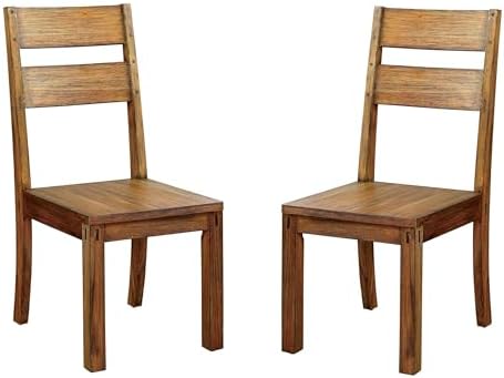 Furniture of America Maynard Transitional Wood Side Chair, Set of 2 for Dining Room, Kitchen, Dark Oak Brown - Thumbnail 3