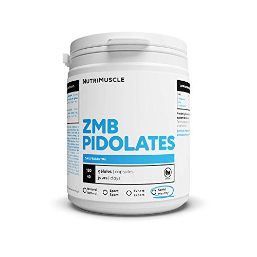 ZMB Pidolates 120 Gélules | Zinc + Magnésium + Vitamine B6 | 100% Naturel • Formule brevetée • Relaxation nerveuse et musculaire • Qualité du sommeil • Vegan | Nutrimuscle Cover