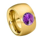 Funkelndes Designhighlight mit Steinen: Glamouröser Damenring aus vergoldetem Edelstahl mit dem besonderen Etwas