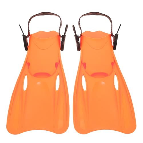 BESPORTBLE Palmes de Plongée Réglables pour Adultes Orange, Confortables et Réduisant la Friction, en TPR et PP, pour Entraînement de Natation et Snorkeling, Taille 39-43