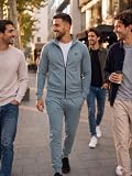 o-day Męski kombinezon z lekkiej bawełny, zestaw sportowy S-XXL, Szary, XL