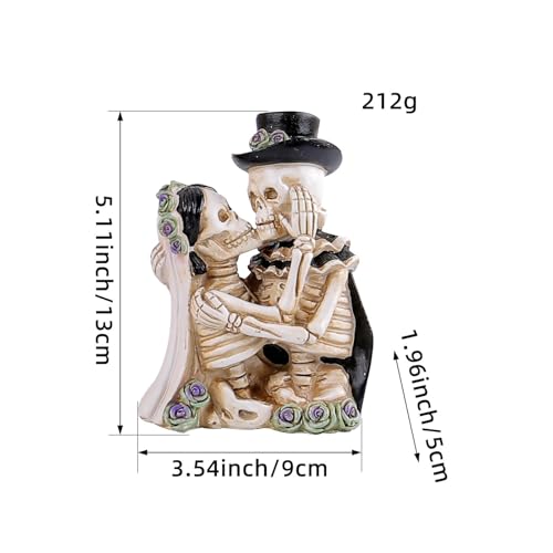 Estatua de Calaveras Novios Halloween para Decoración miniatura 4