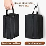 Elviros Travel Toiletry Bag for Women and Men,Lightweight Makeup Bag Hanging Dopp Kit with Shaving Compartment Cosmetic Organizer Small Tool Bag Travel Essentials,Gifts for Men(Black) - Image 4