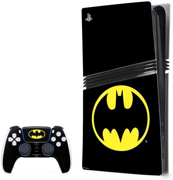 Skinit Decal Gaming Skin Compatible with PS5 Pro Bundle - Officially Licensed DC Comics Batman Dark Knight Logo Design