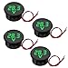 4 Stücke 12V DC Voltmeter Wasserdichtes Digitalanzeige Voltmeter Grün LED Anzeige Spannungsmesser für Auto Motorrad SUV ATV Marine