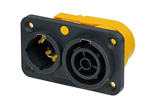 Neutrik NAC3PX Powecon Tru1 Appliance Inlet Outlet Combination 1/4-Inch Flat Tab Terminals
