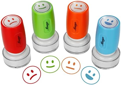 Miseyo Pre-Ink Teacher Stamp Set - 4 Color Mood Expressions