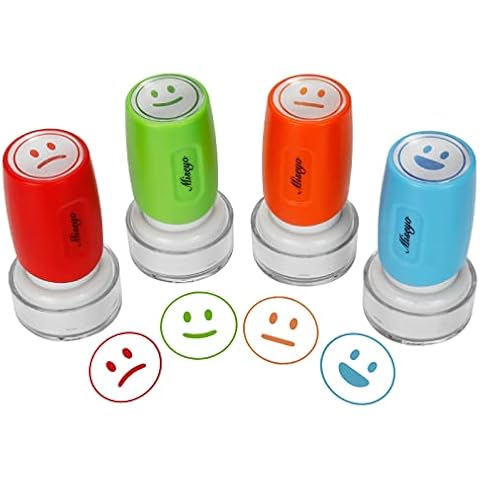 Miseyo Pre-Ink Teacher Stamp Set - 4 Color Mood Expressions Cover