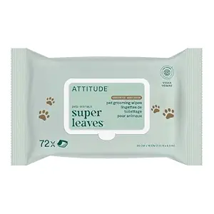 Attitude Pet Wipes for Dogs & Cats, 99% Water, Unscented, EWG Verified, 72 Count