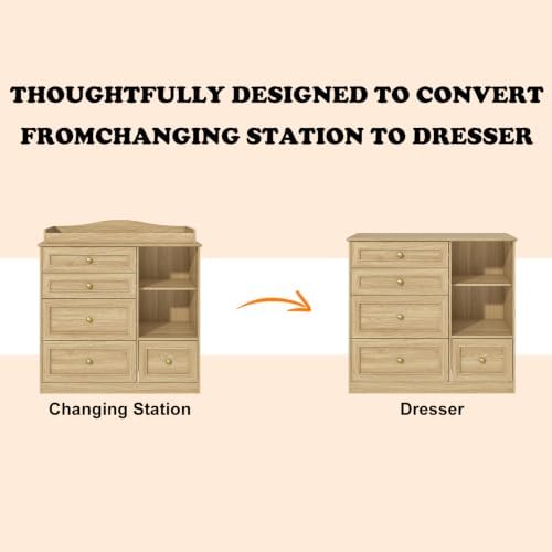 Nature Changing Table Dresser, Baby Nursery Dresser, Diaper Changing Table — view 7