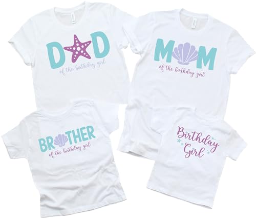 Mermaid Birthday Shirt Mermaid Shirt Matching Family Shirts for Birthday Party Shirts Little Birthday Girl Matching Shirts Under The Sea Themed Shirts Party Favors