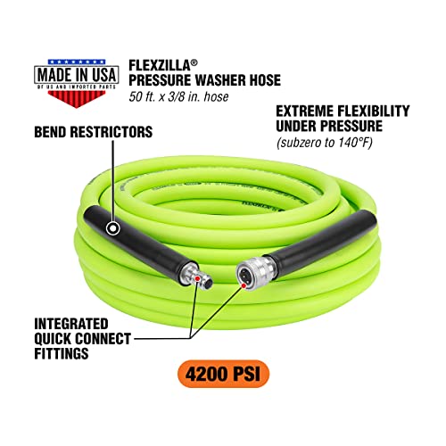 Flexzilla HFZPW426050Q-E 4200 PSI, 50' Pressure Washer Hose, 3/8 in. x 50 ft, ZillaGreen by Flexzilla - Image 2