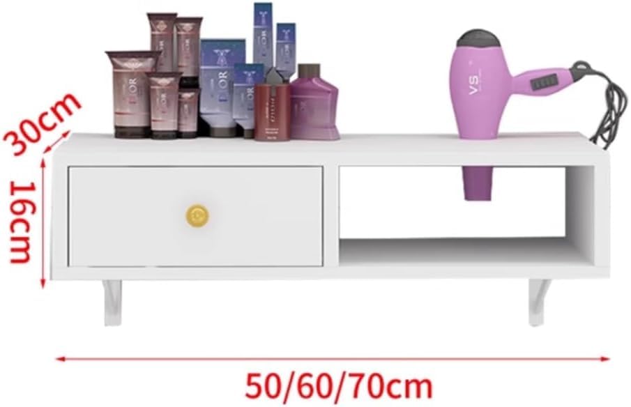 Stylingstation zur Wandmontage, Haartrocknerhalter und Schublade, Aufbewahrungslösung für Salon und Spa